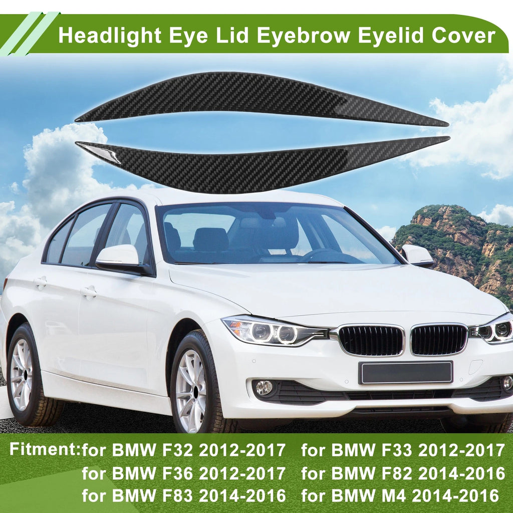 Headlight Eyebrow Eyelid Cover for BMW F32 (2012–2017) Carbon Fiber