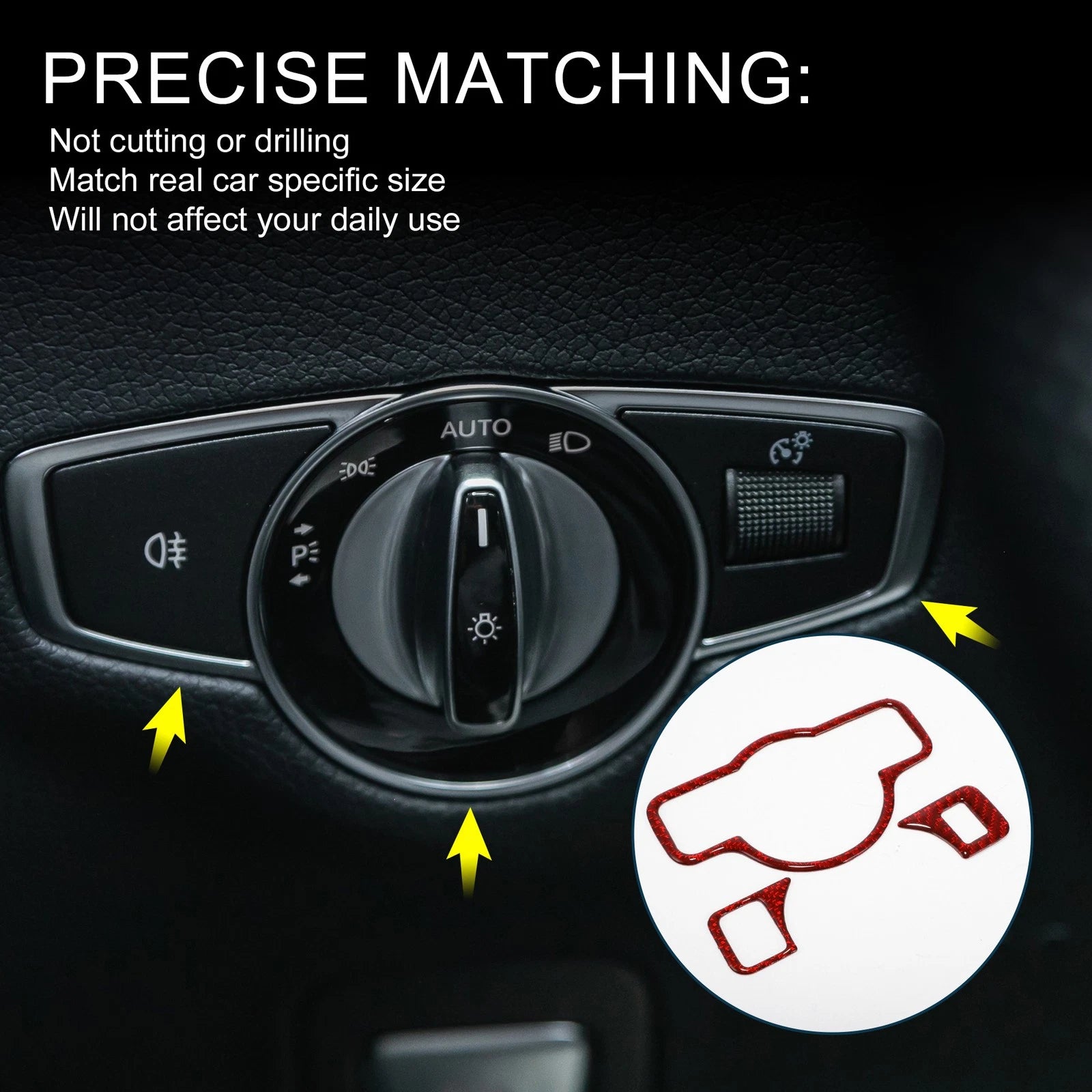 Headlight Switch Covers Sticker for Mercedes-Benz A B C E G Class CLA (Type-C)