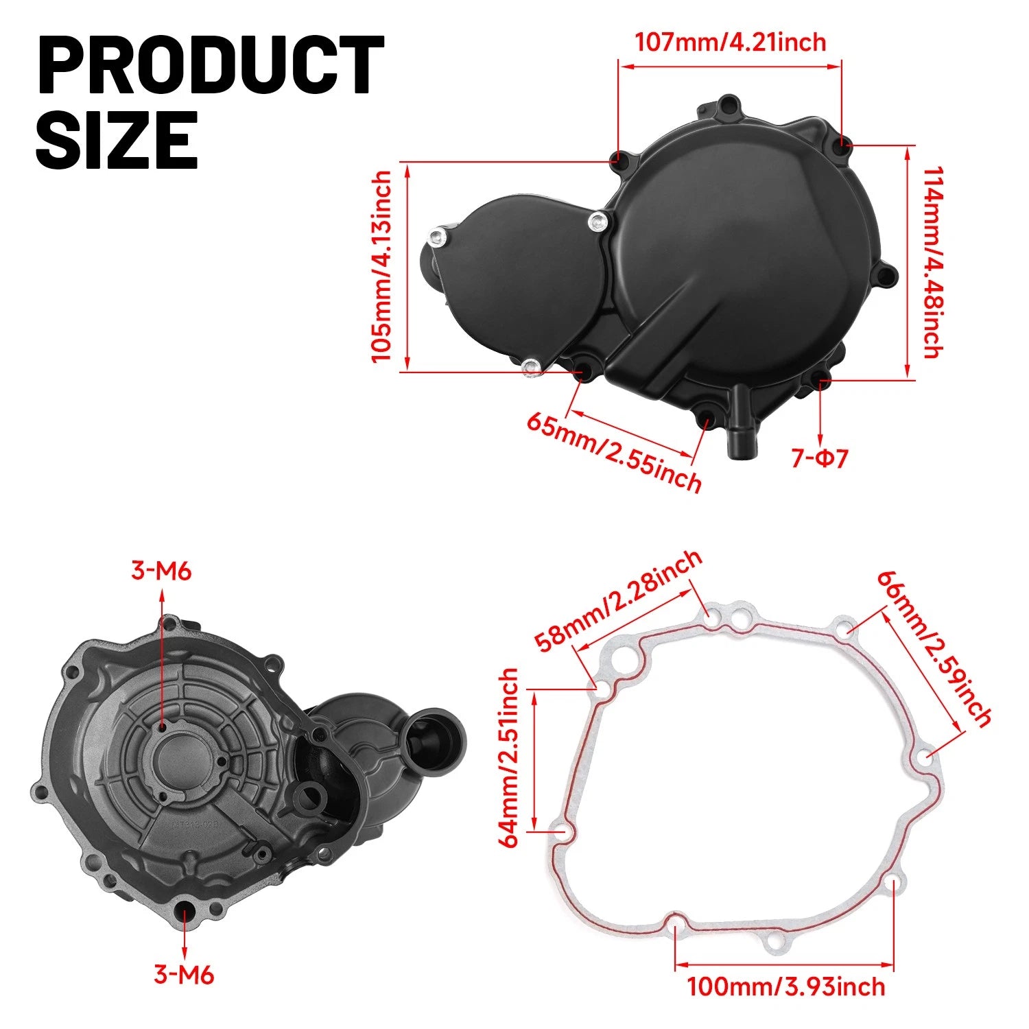 Left Engine Stator Crank Case Cover for Suzuki GSXR600 GSX-R750 (2006–2025)