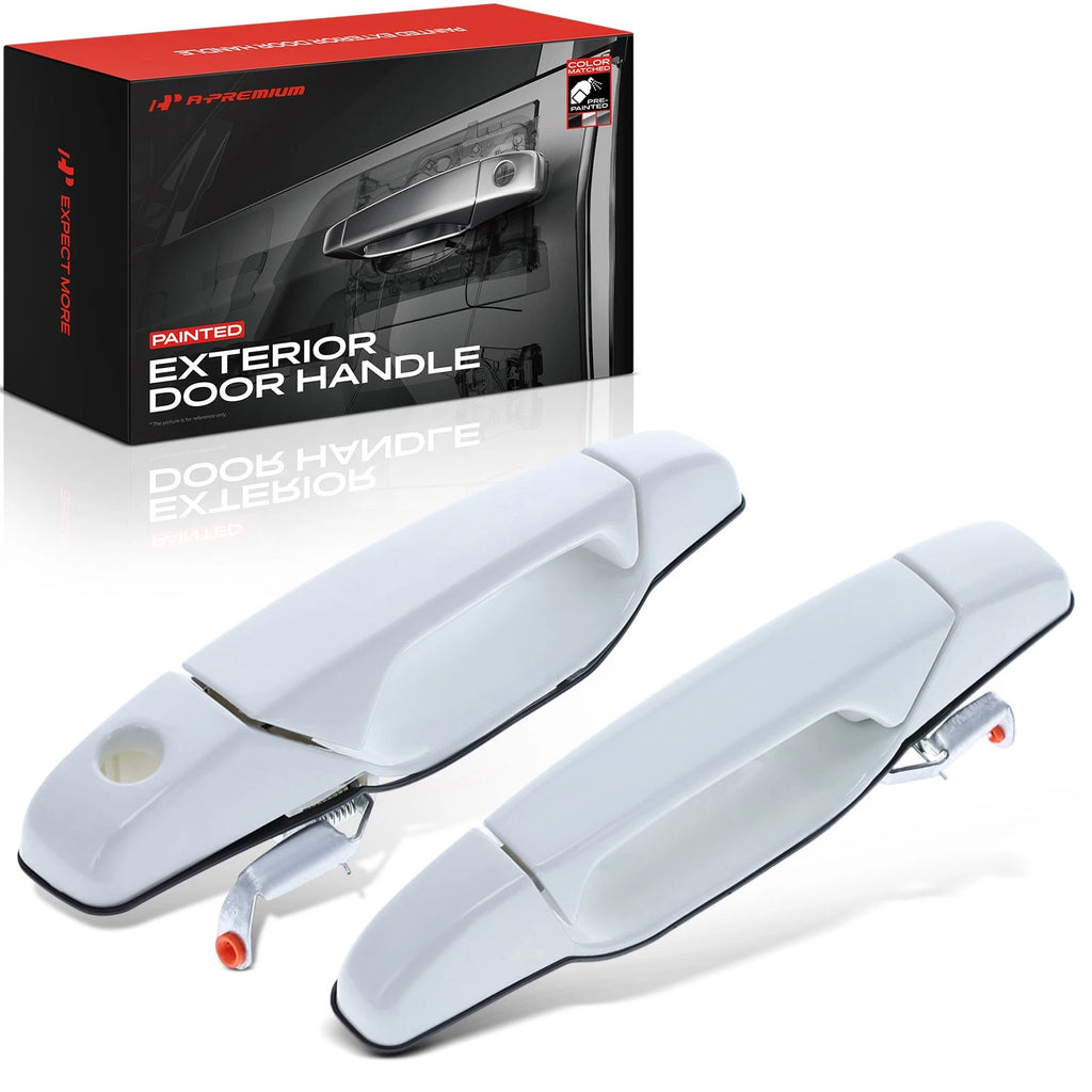 2X Front Painted White Door Handle for Chevy Silverado GMC Cadillac 