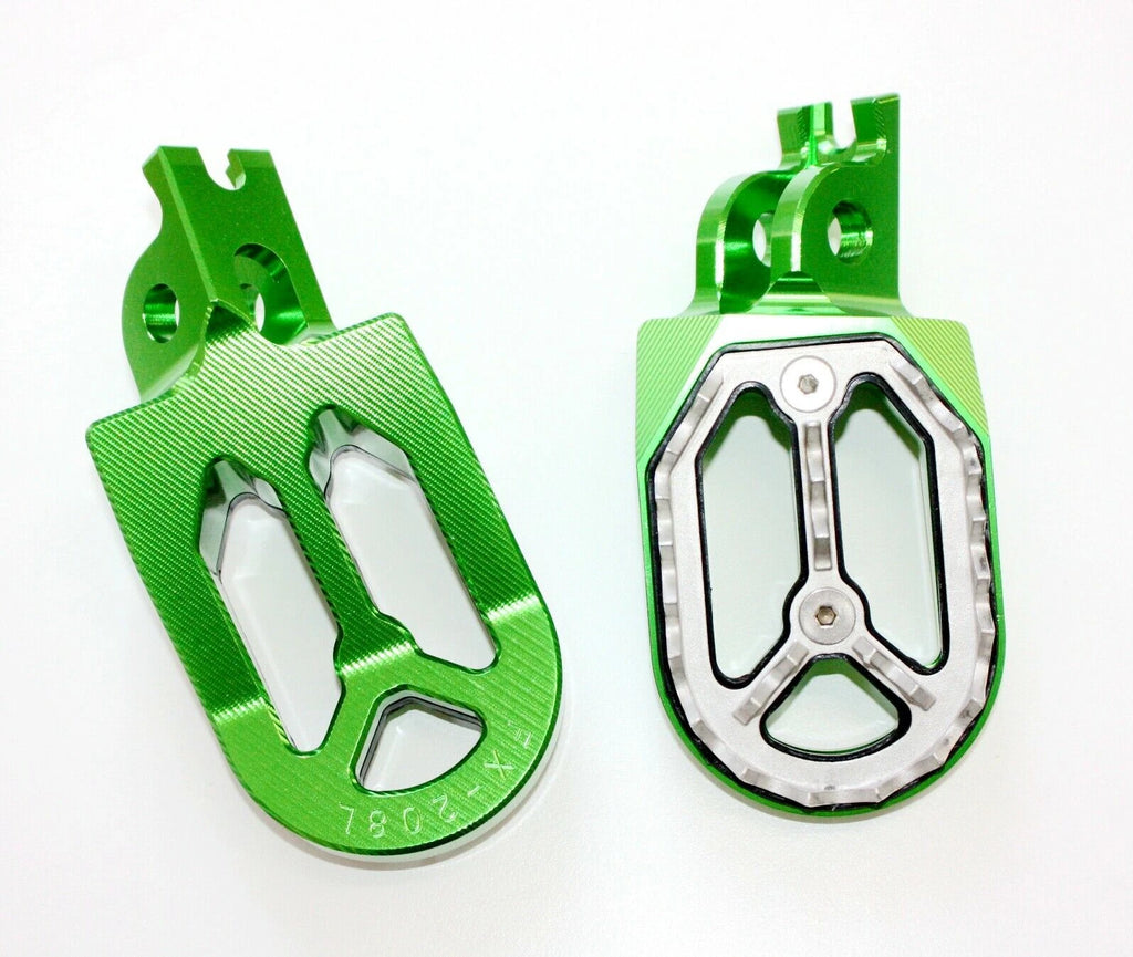 CNC Green Stainless Foot Pegs for Honda CRF250 (2004–2023)