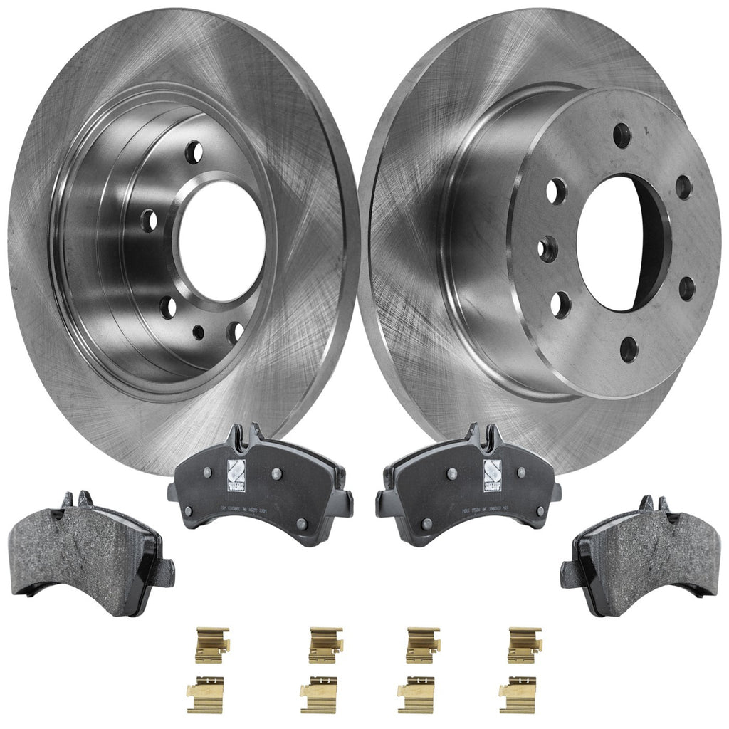 Rear Brake Disc Rotors and Pads Kit for Mercedes Sprinter 3500