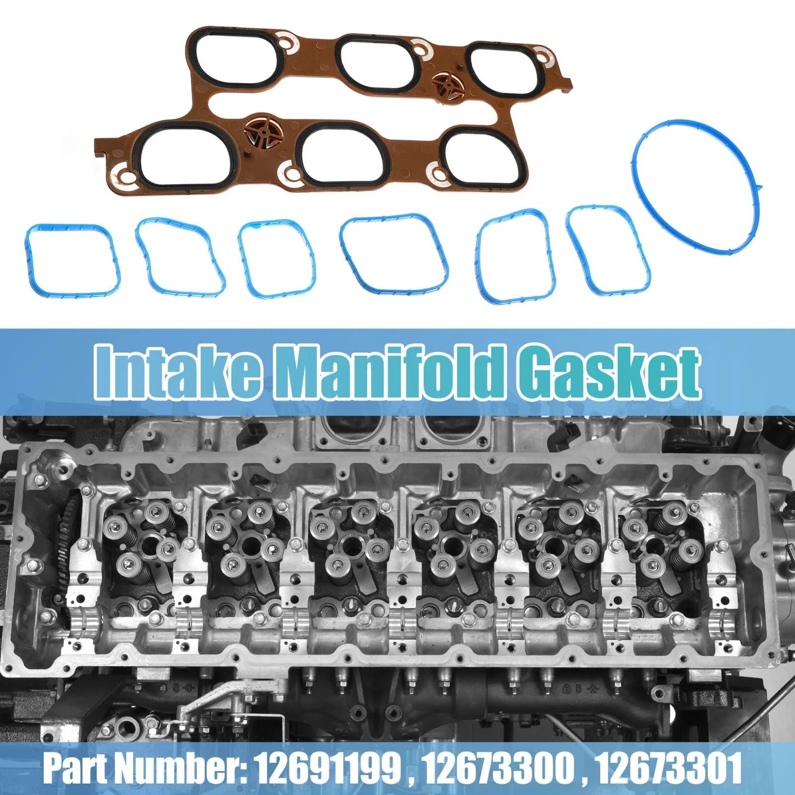 Engine Intake Manifold Upper Lower Gasket Set for GMC Buick 