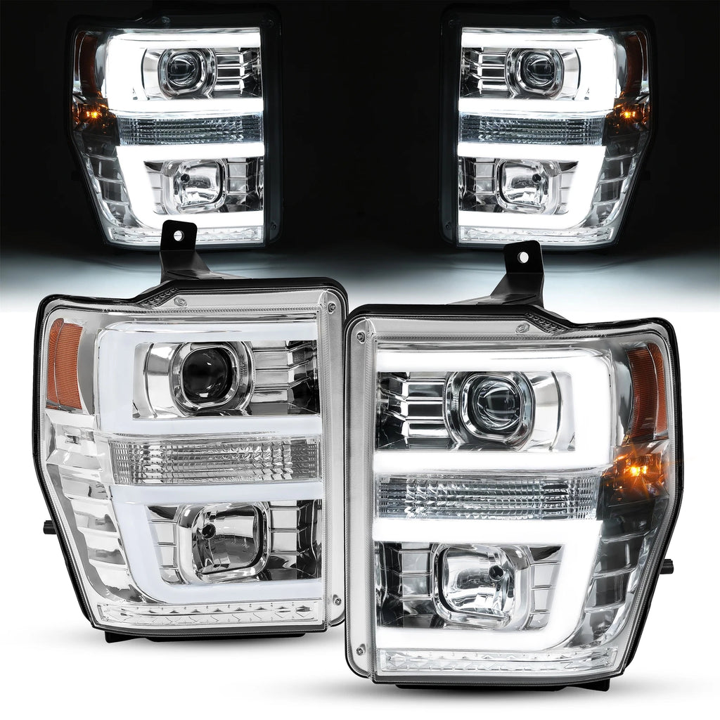 LED Projector Headlights Pair for Ford F250 F350 F450 (2008–2010)