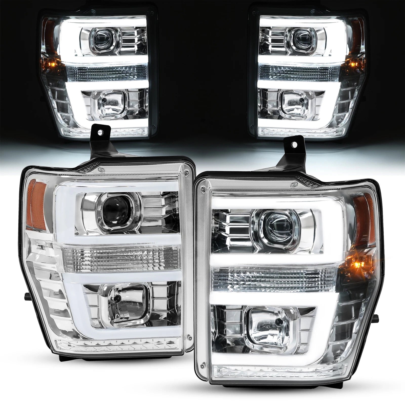 LED Projector Headlights Pair for Ford F250 F350 F450 (2008–2010)