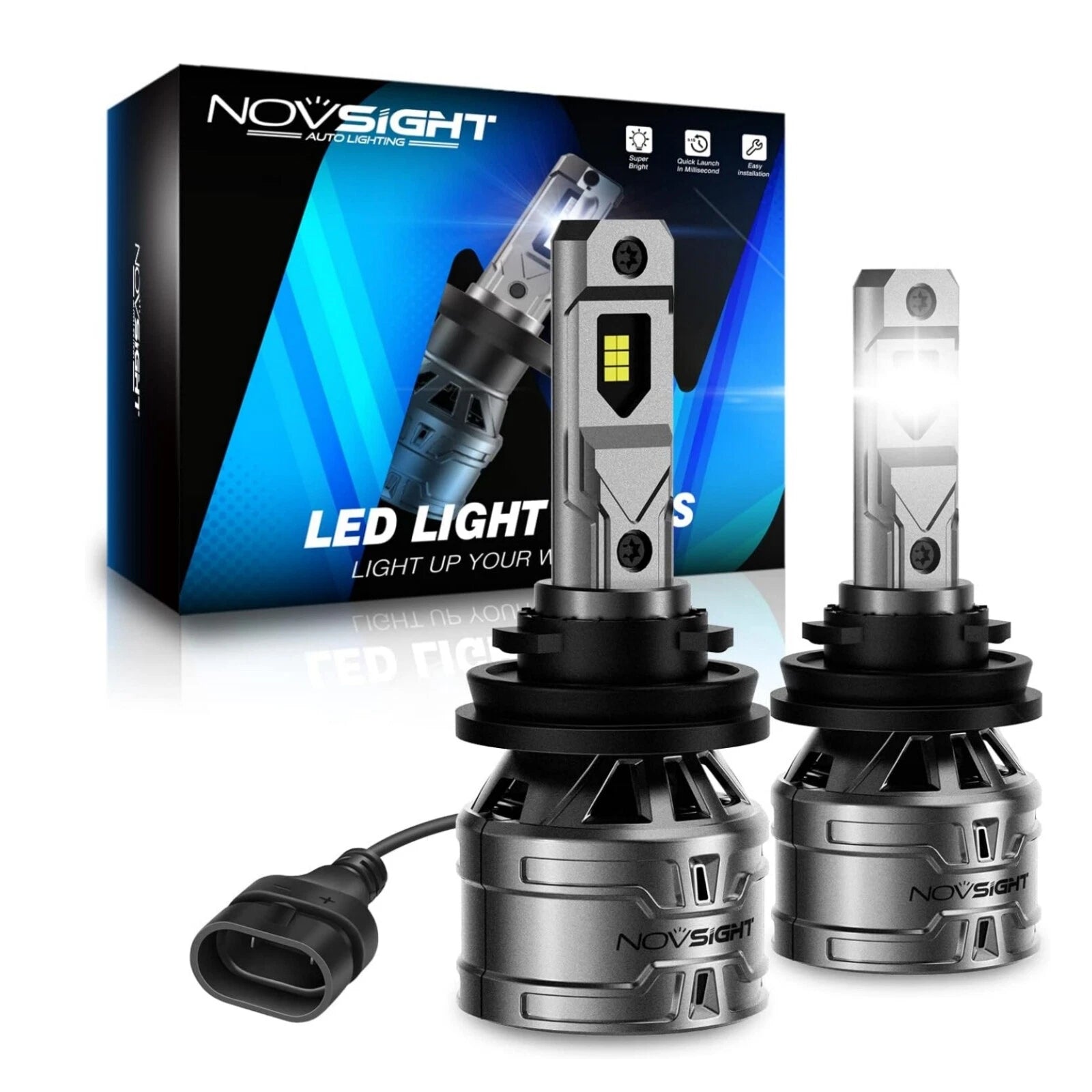 H11 H9 H8 LED Headlight Bulb for NOVSIGHT (60W 13000LM 6000K)