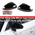 Gloss Black Side Wing Mirror Caps w Lane Assist for Audi TT TTS (2014–2023)
