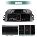 Center Dash A/C Air Vent Outlet Panel with Clock for Toyota Corolla (2009–2013)