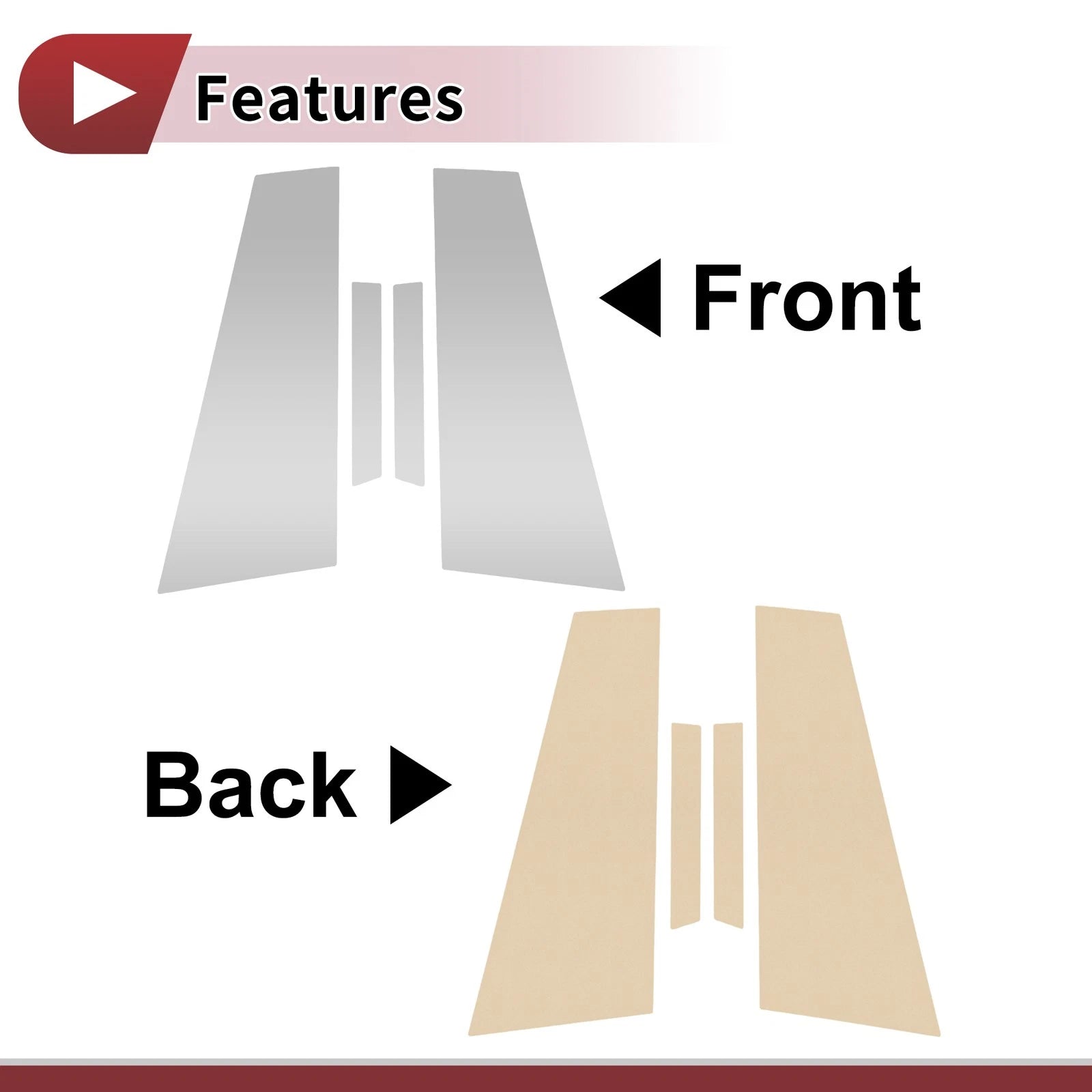 Set of 4 Door Pillar Window Trim for Mercedes-Benz CLS (2006–2011) Chrome