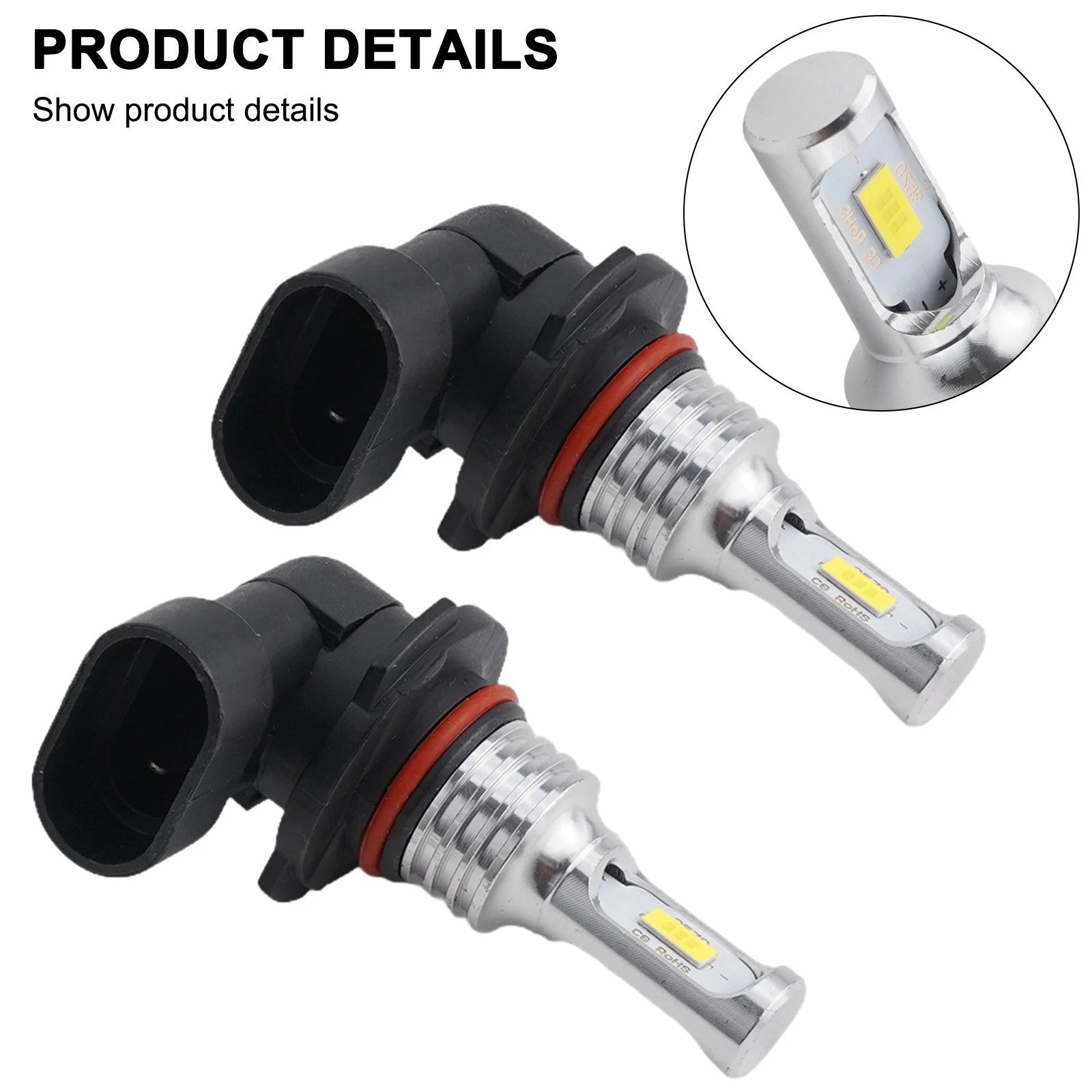 2X 9012 LED Headlight Bulbs for RAV4 (2016–2018) Improved Illumination