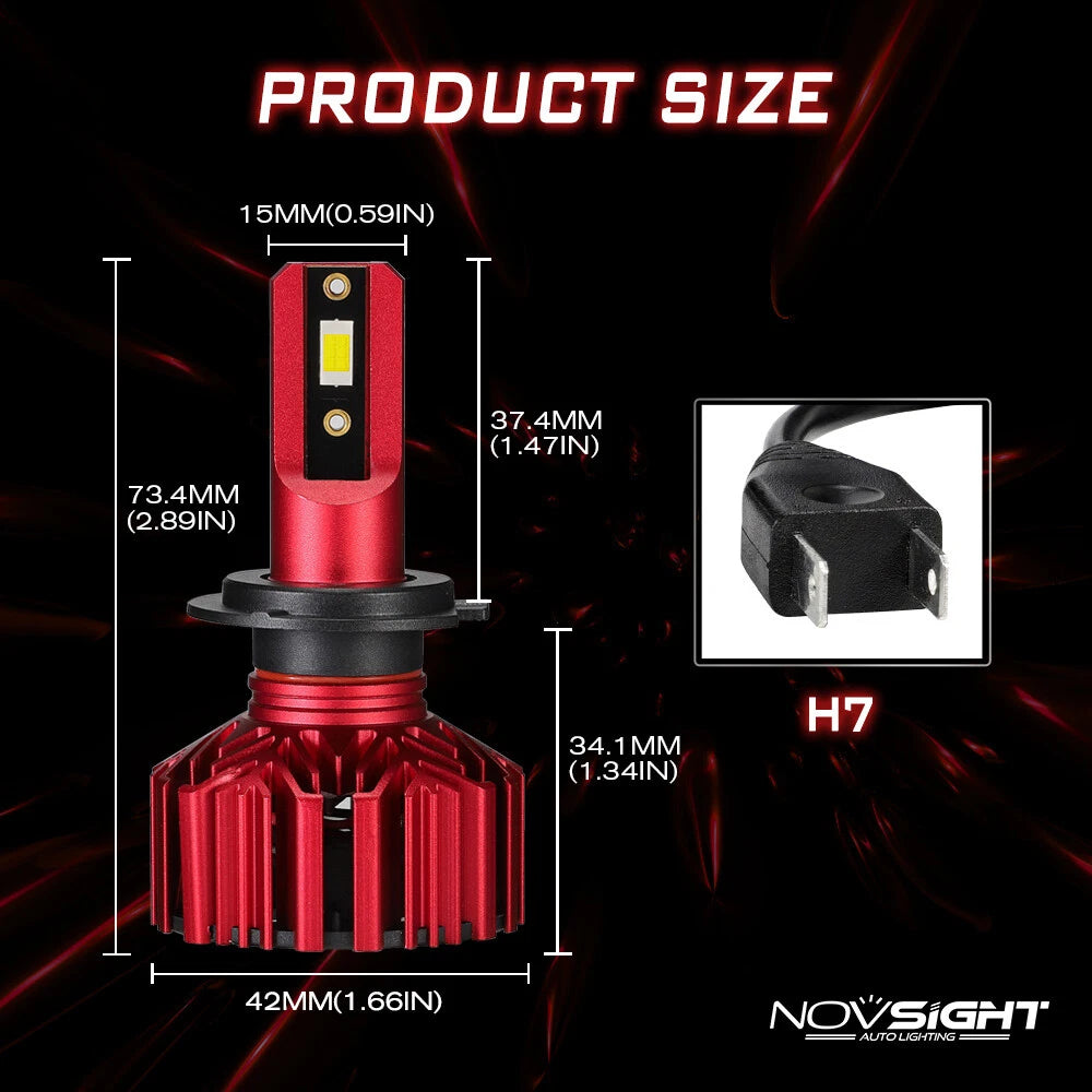 H7 LED Headlight Bulbs for NOVSIGHT (10000LM)