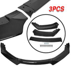 3PCS Front Bumper Body Kit Spoiler Lip for Honda Civic (2016–2020) Glossy Black