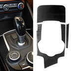 3pcs Carbon Fiber Console Trims for Alfa Romeo Giulia (2017–2023)
