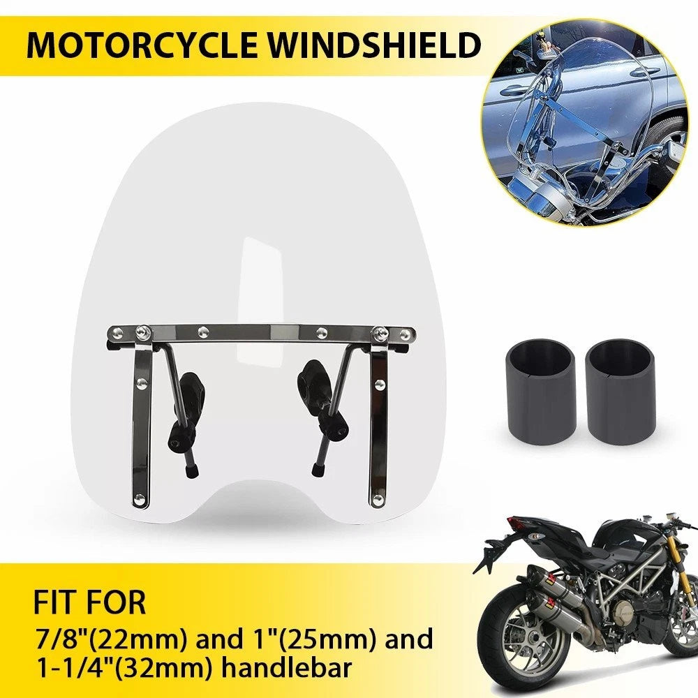 Clear Windshield for Yamaha V Star 650 950 1100 (7/8" 1")