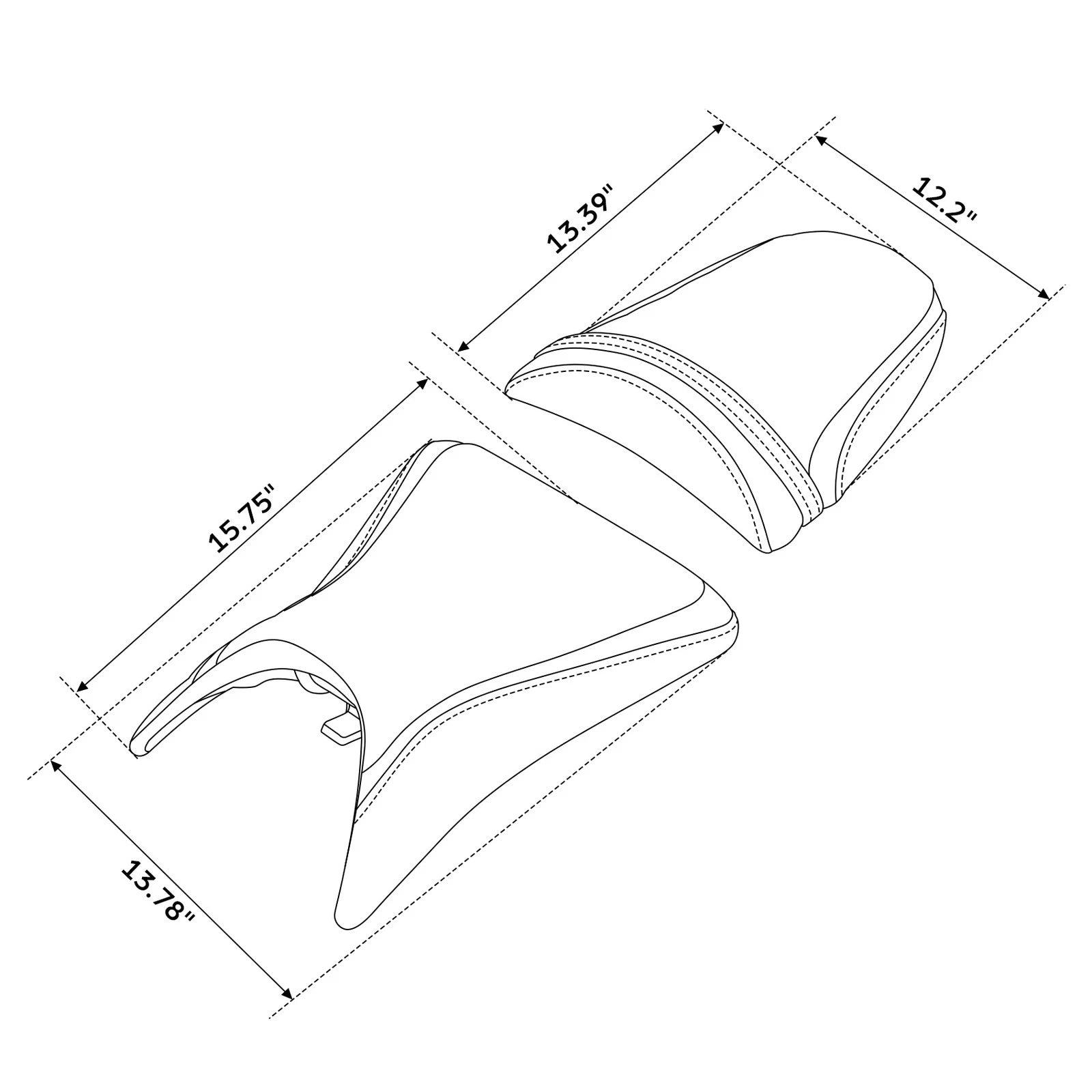 Driver Passenger Seat for Kawasaki Ninja ZX6RR ZX600 ZX6R ZX636 (2003–2004)