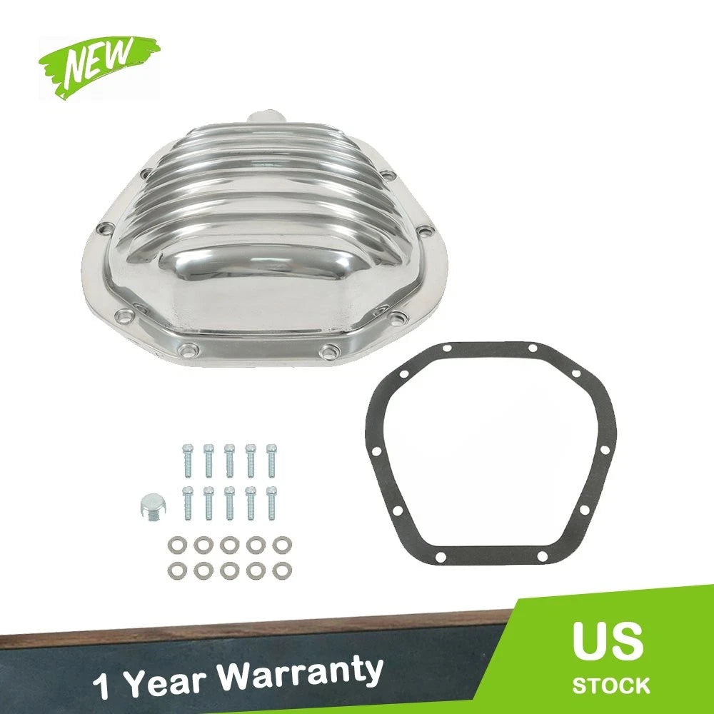 10 Bolt Front Finned Polished Differential Cover for GM Ford Dodge