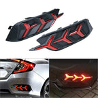 2X Rear Bumper Reflector LED Tail Lights for Honda Civic (2016–2020)