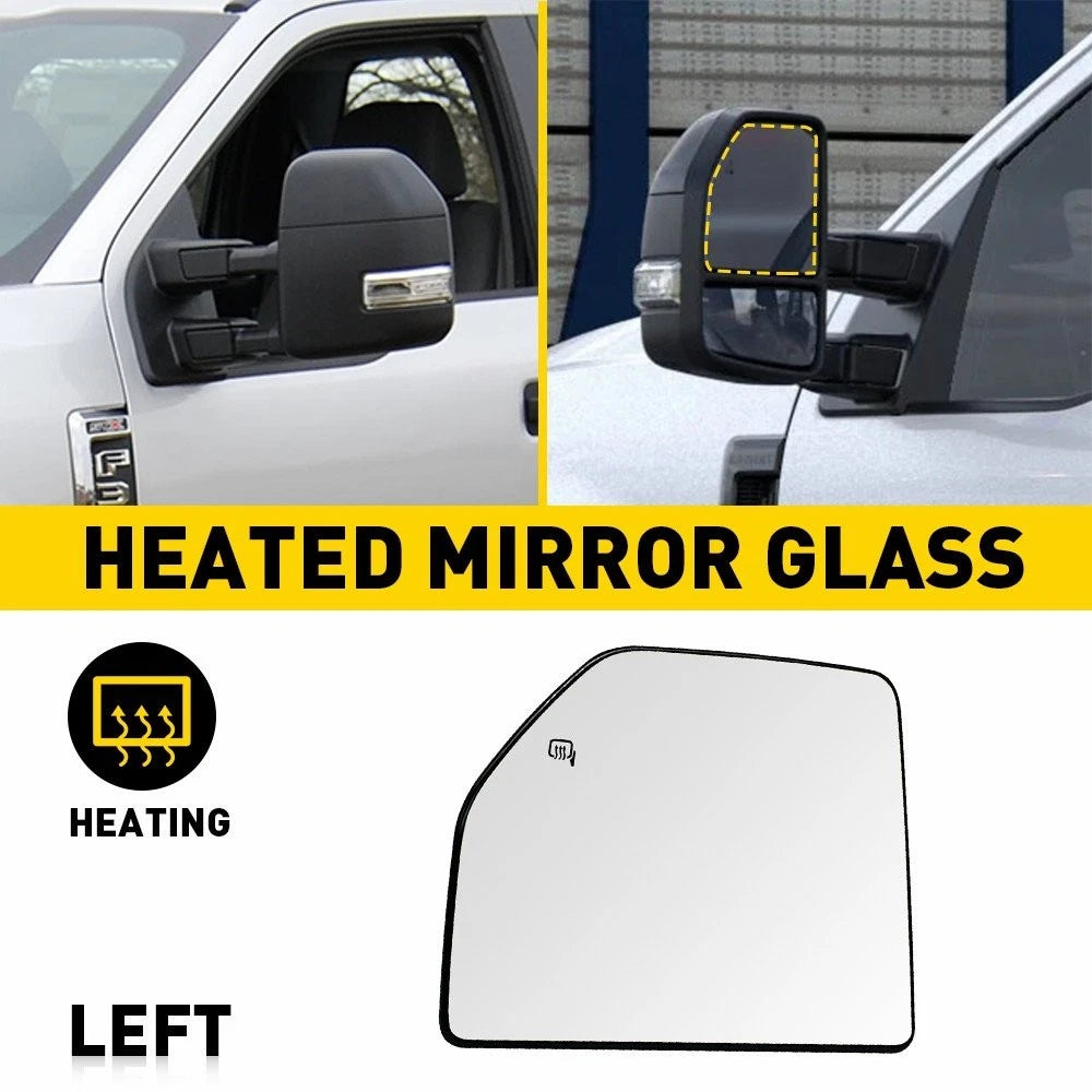 Mirror Glass Replacement for Ford F-250 Super Duty (2017–2022) Driver Side Upper V
