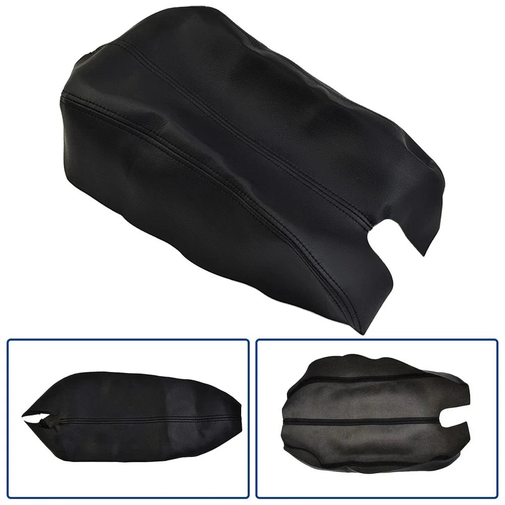 Leather Armrest Center Console Lid Cover for Black Car (2008���2012)