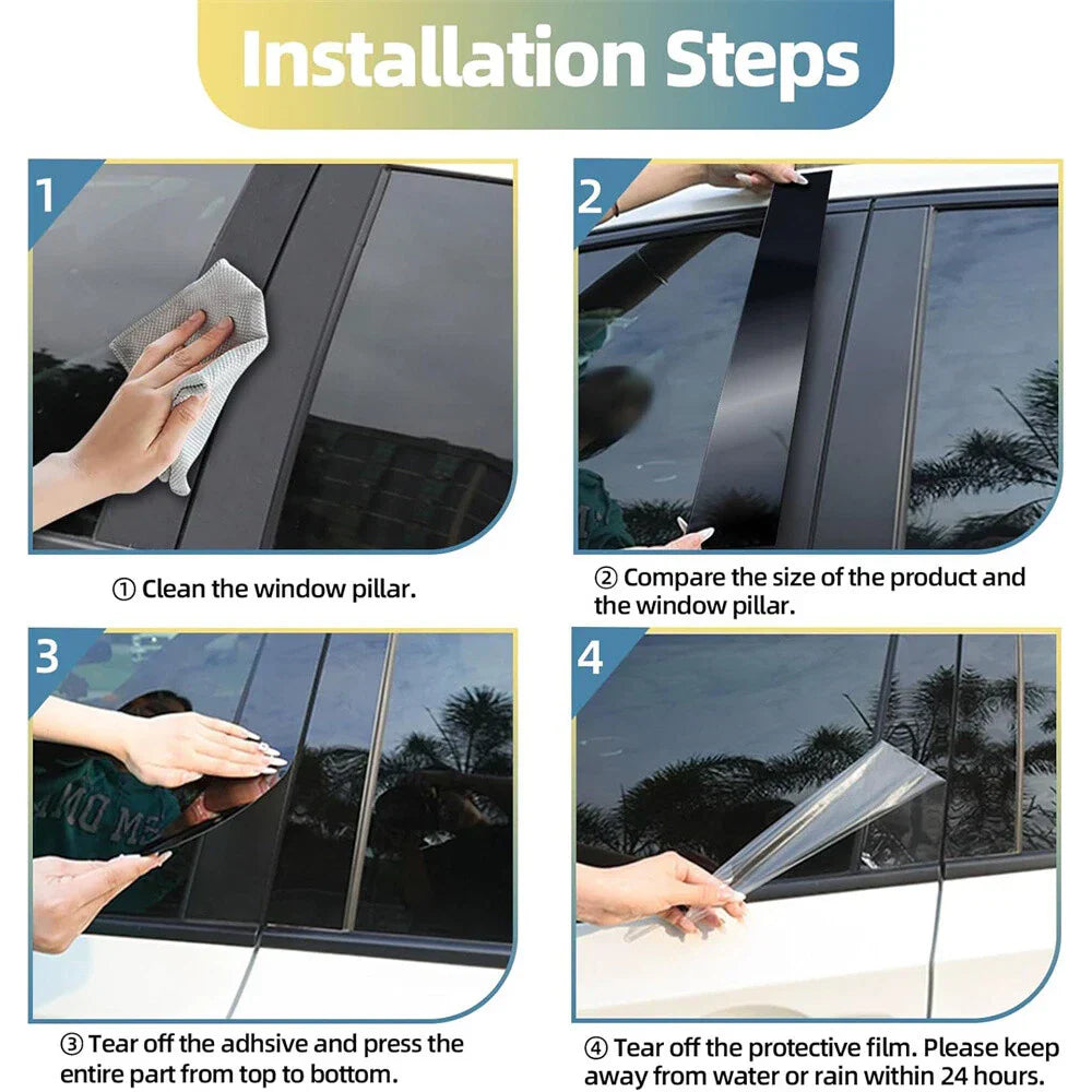 6Pcs Car Door Trim Covers for Jeep Cherokee (2014-2017)