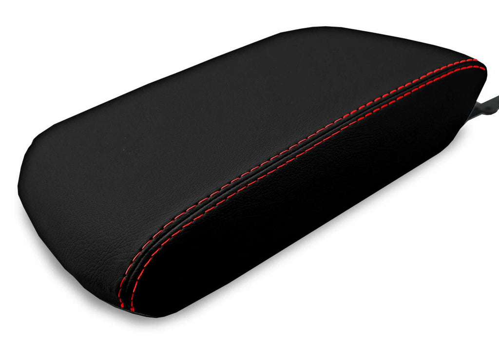 Console Lid Pull Over Cover Leather for Toyota 4Runner (2010–2019) Red Stitch