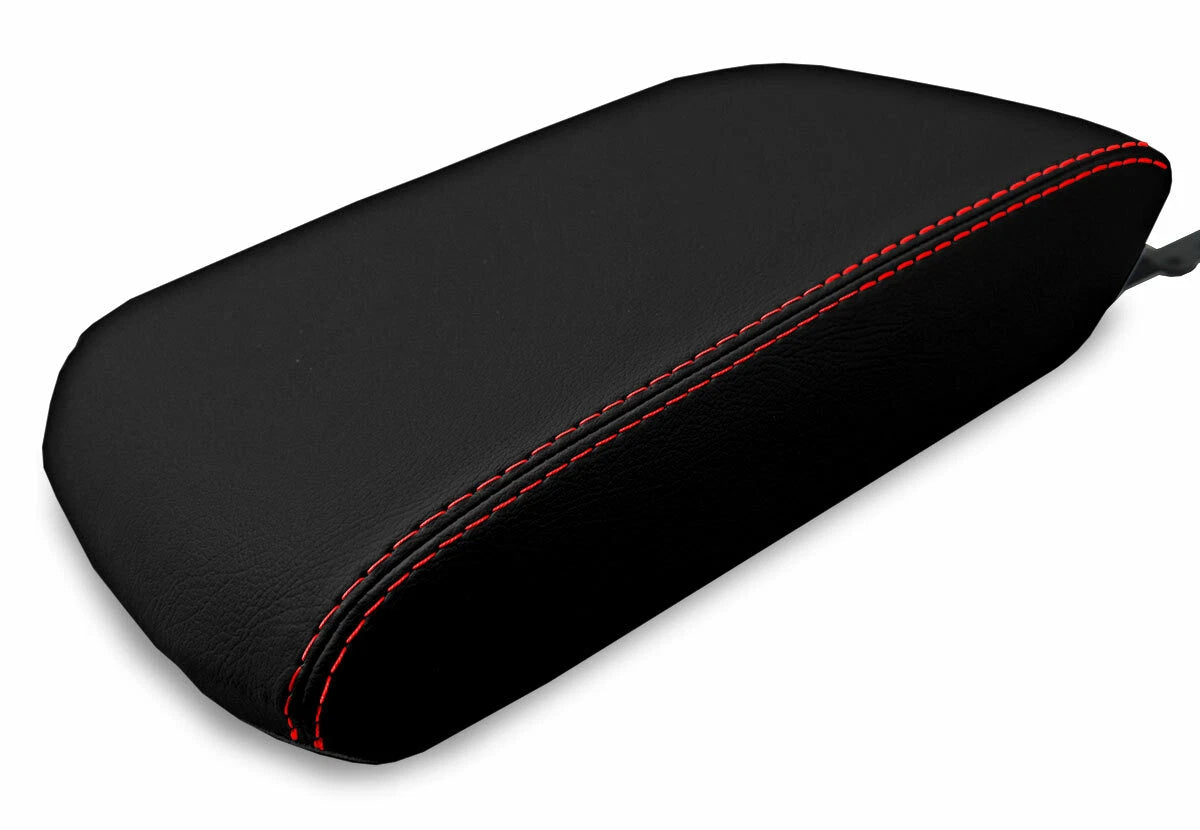Console Lid Pull Over Cover Leather for Toyota 4Runner (2010–2019) Red Stitch