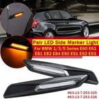 Carbon Look Side Marker Turn Signal Lights for BMW E82 E87 E88 E90 E91 E92 E60 (2007–2013)