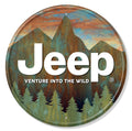 11 3/4" Round Aluminum Sign for Jeep Venture Into the Wild (No Year)