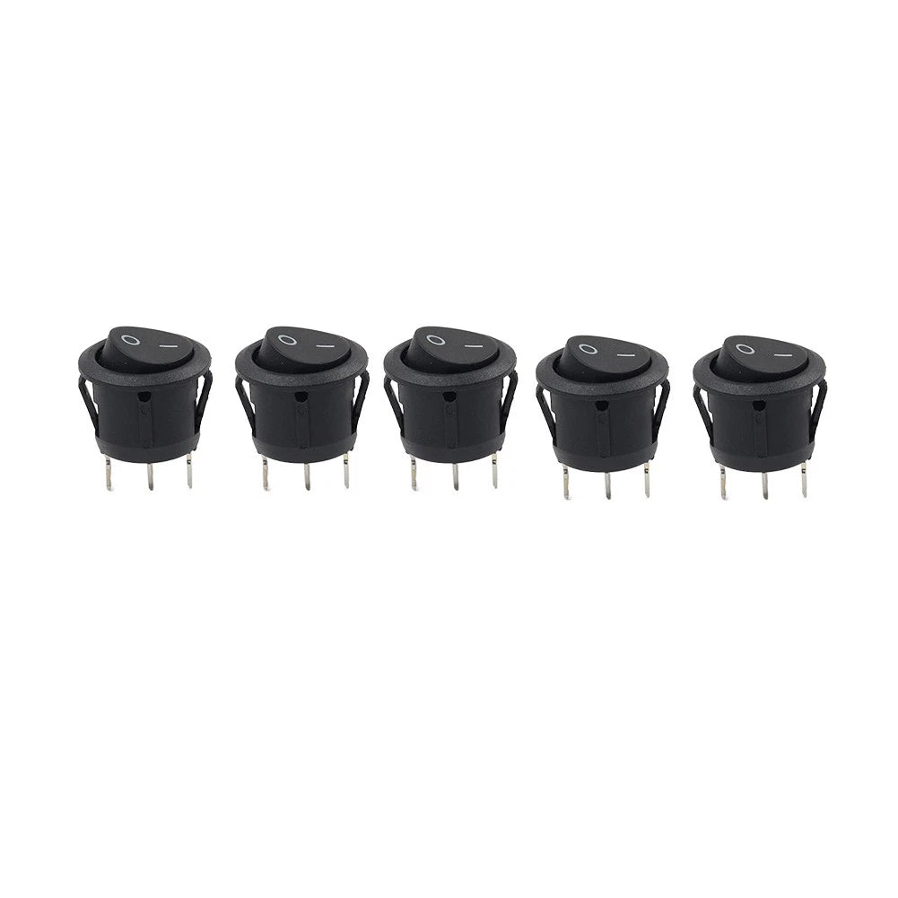 Set of 5 Round Toggle Rocker Switch 3 Pin AC 250V 15A / AC 125V 20A