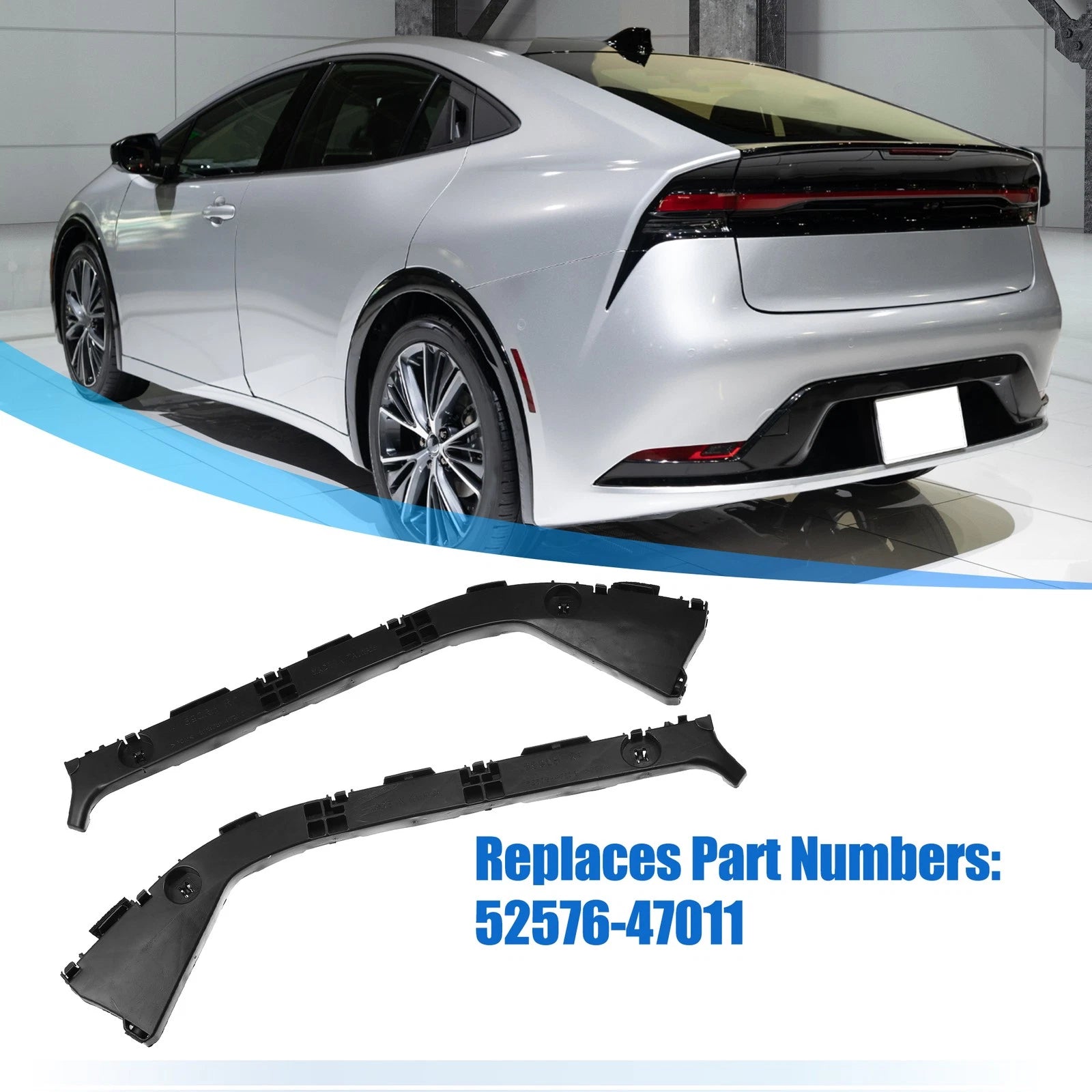 1 Pair Rear Bumper Bracket for Toyota Prius (2001–2009) 52576-47011 Plastic Black