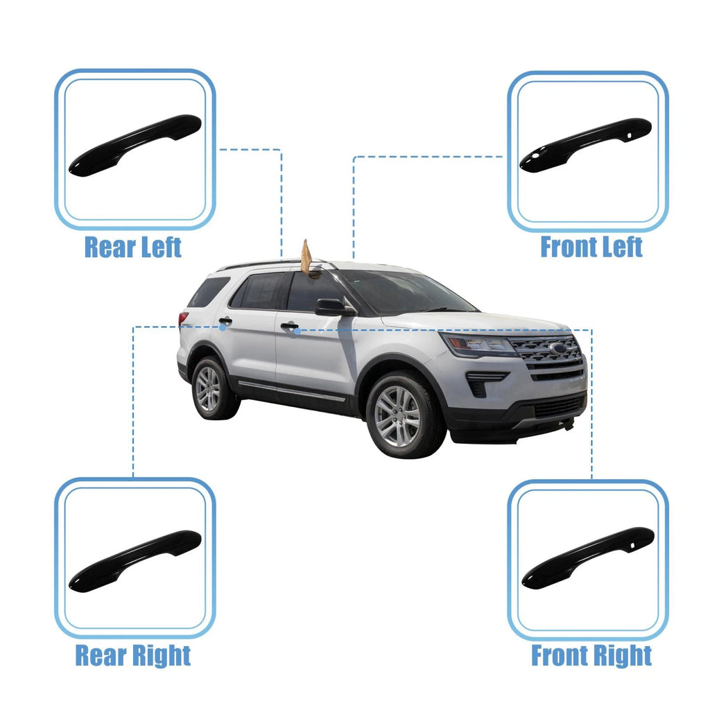 Set of 4 Side Door Handle Cover Trim for Ford Explorer (2020–2022) Black