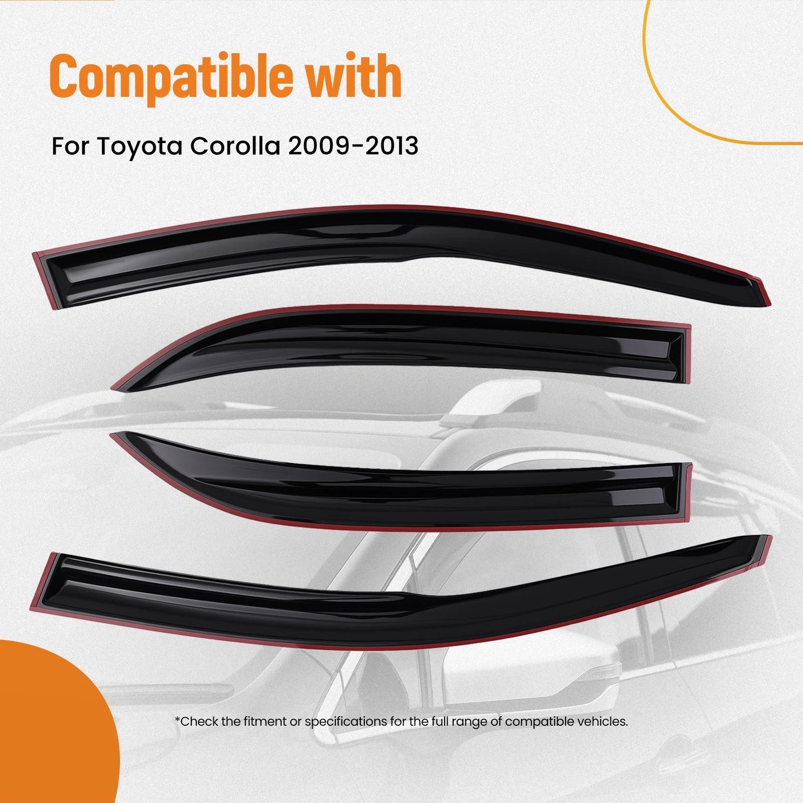 Set of 4 Acrylic Window Visors for Toyota Corolla (2009–2013)