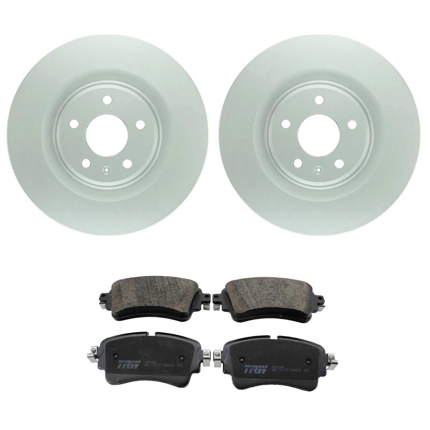 Set of 2 Bosch QuietCast Rear Rotors & TRW Pro Low-Met Pads for A4 Quattro