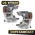 Set of 2 Halogen Headlights for Ford F-250 F-350 F-450 Super Duty (2020–2022)
