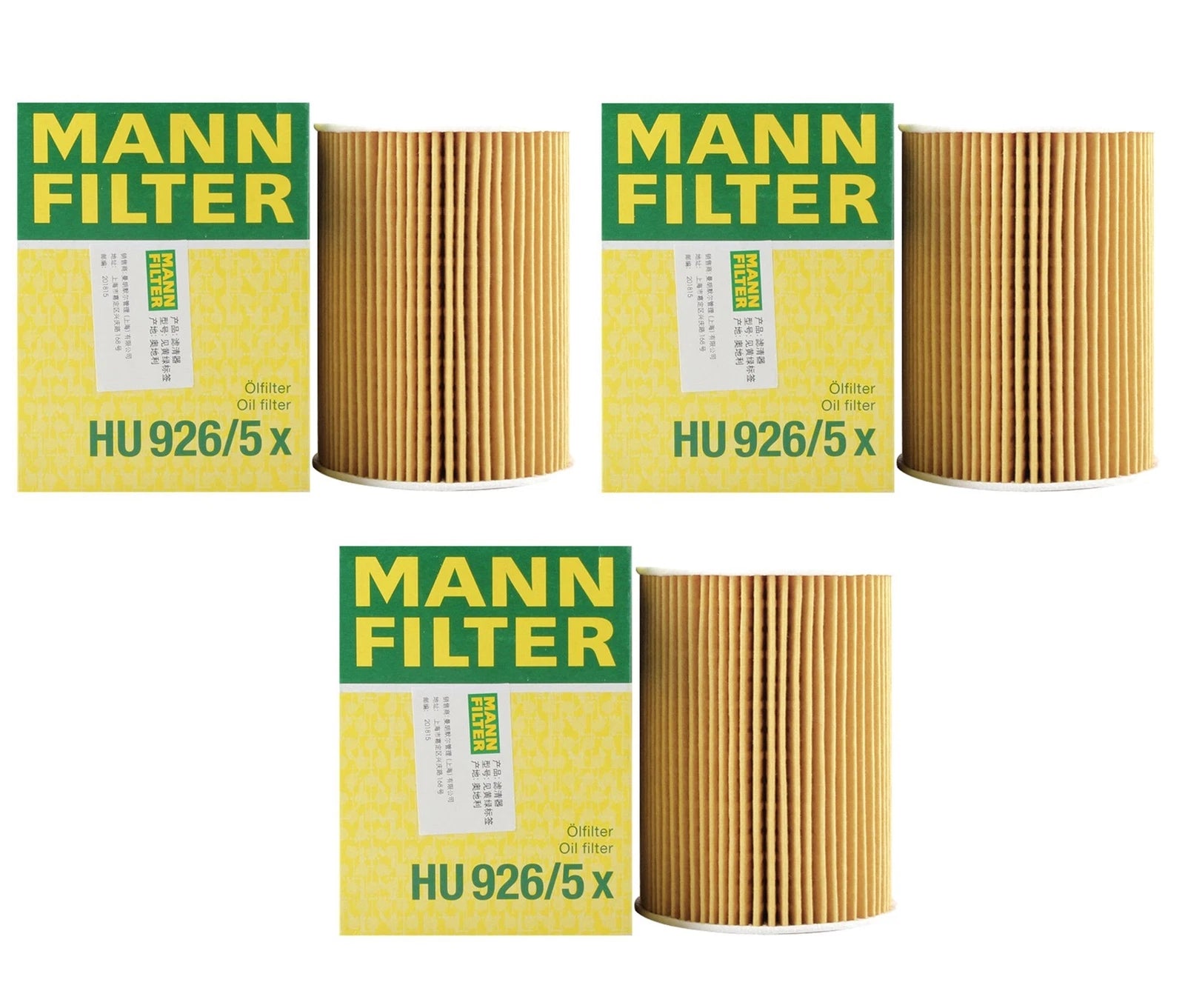 Set of 3 Oil Filters HU9265X for BMW E60 E63 E64 M5 M6 (2005–2010)
