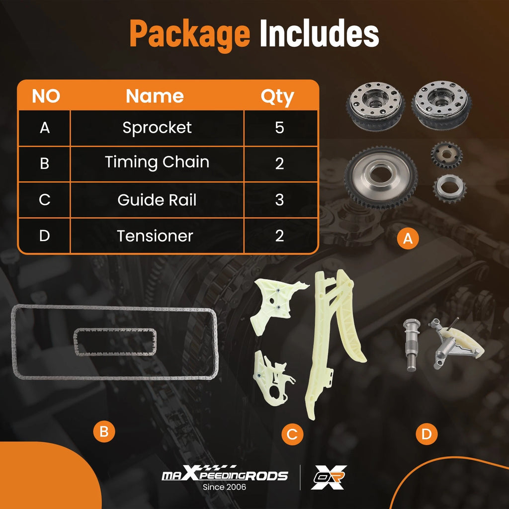 Timing Chain Oil Pump Kit with VVT Sprocket for BMW 320i 428i X1 X3 X5 (2012–2019)