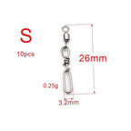 Set of 4 Snap Swivels Fishing Swivels 0.25/0.45/0.6g Stainless Steel
