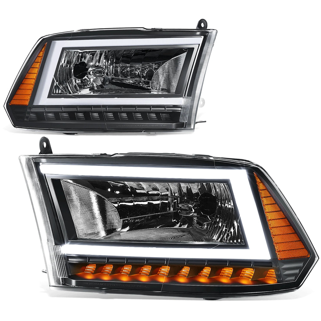 C-LED DRL Sequential Turn Signal Headlights for RAM 1500 (2009–2024)