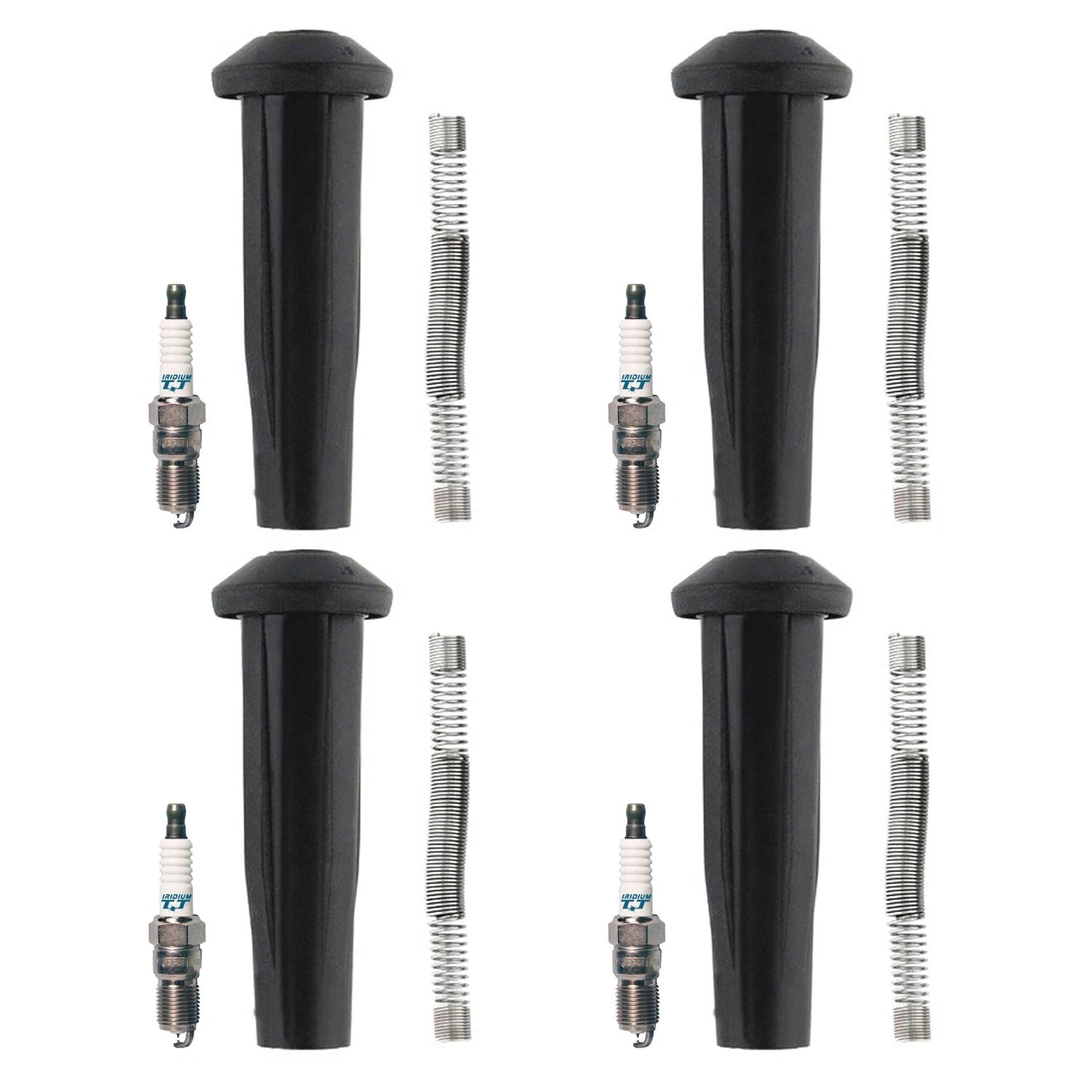 Denso 4 Iridium TT Spark Plugs & Coil Boots Kit for Mazda 3 (2004–2009)