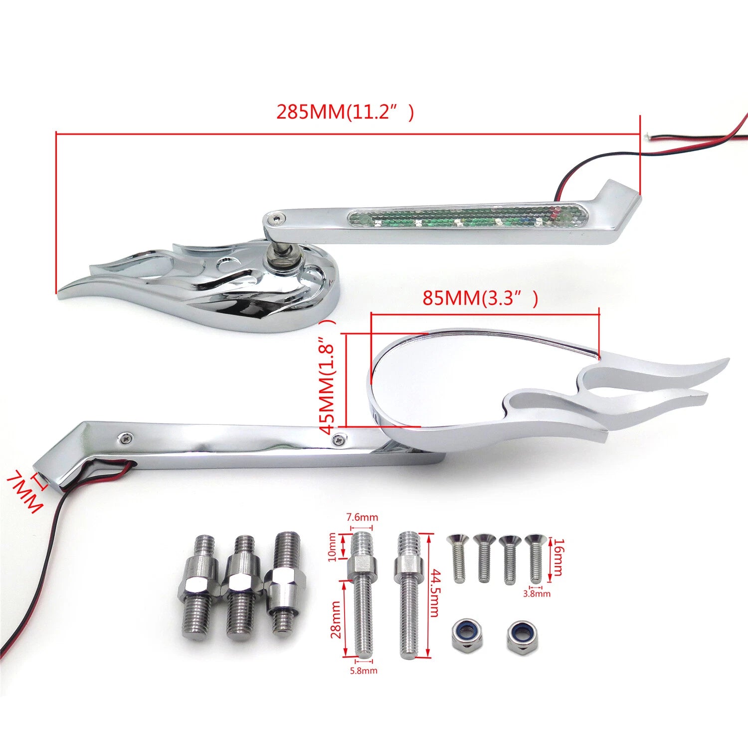 Flame LED Turn Signal Integrated Mirrors for Honda CBR600RR (2003–2006)