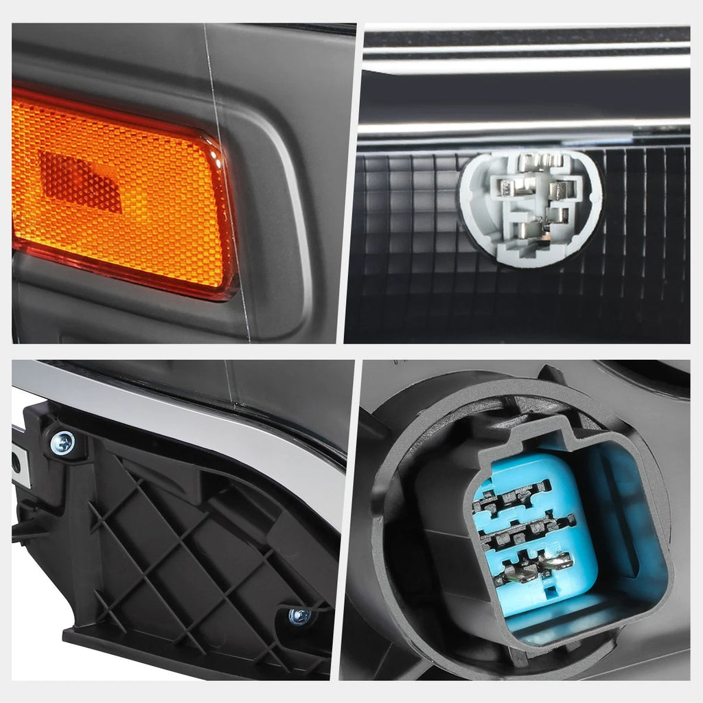 Headlight for Ford Flex (2013–2019) OE Direct Replace Black Housing Amber Corner
