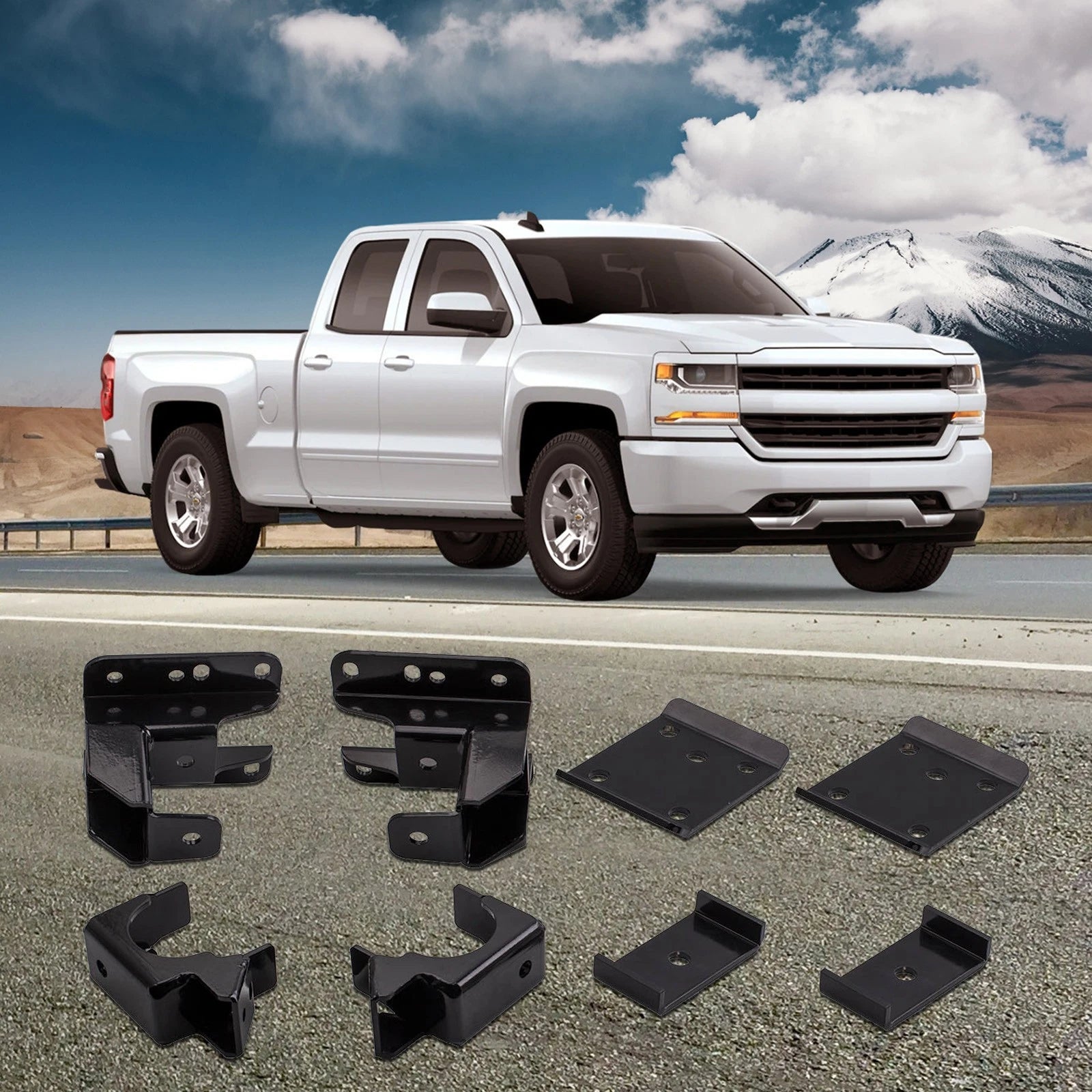 5"-6" Rear Drop Axle Flip Lowering Kit for Chevy Silverado GMC Sierra 1500 (2007–2020)