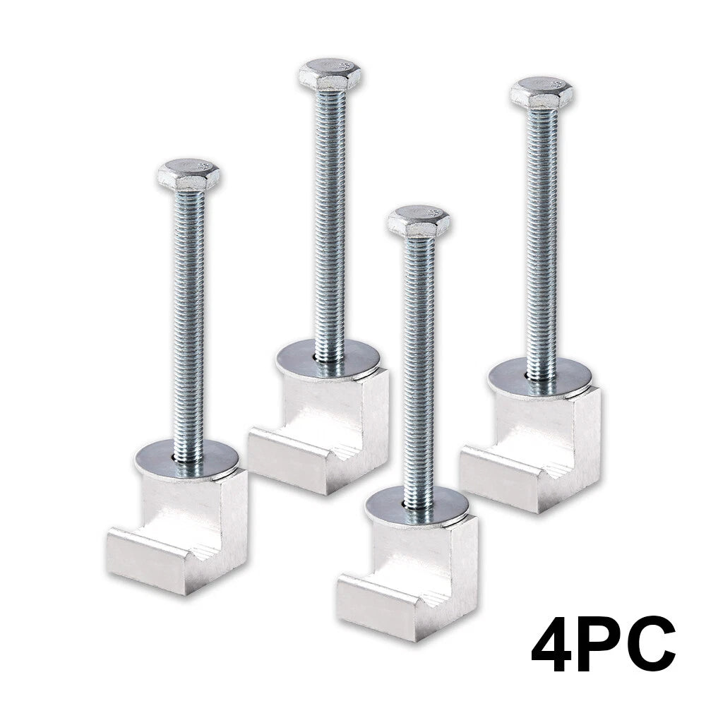 Set of 4 Aluminum J-Hook Mounting Clamps for Truck Tool Box