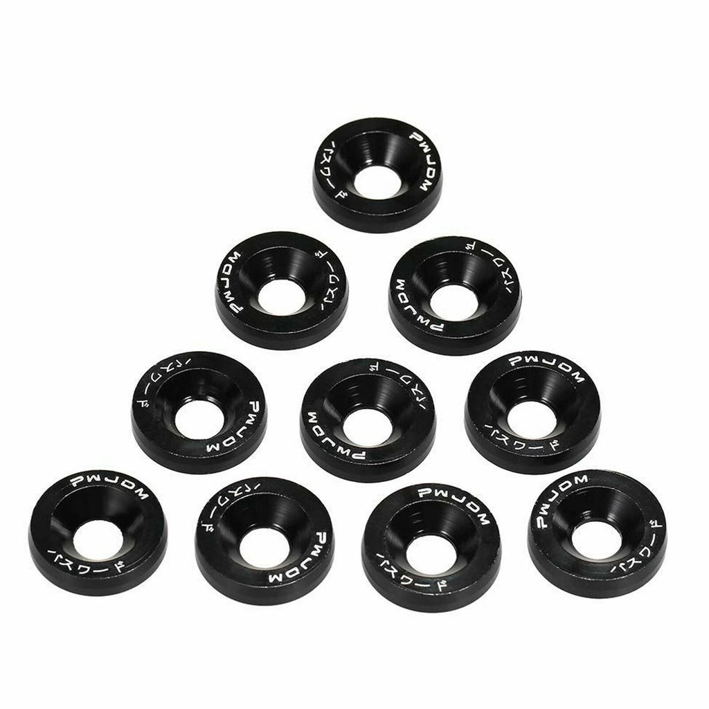 Black Billet Alloy Front Bumper Washer Bolt Bay Dress Decor Kit for Audi (2013-2018)
