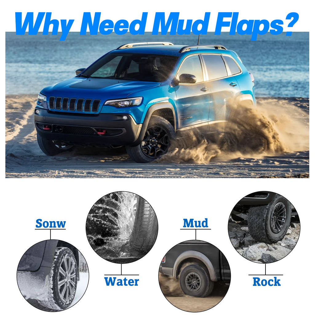 Front Rear Splash Guards Mud Flaps for Jeep Cherokee (2019-2021) 4PC