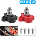 Terminal Stud 2X Black & Red DC48V for Car Truck RV Marine Boat Yachts