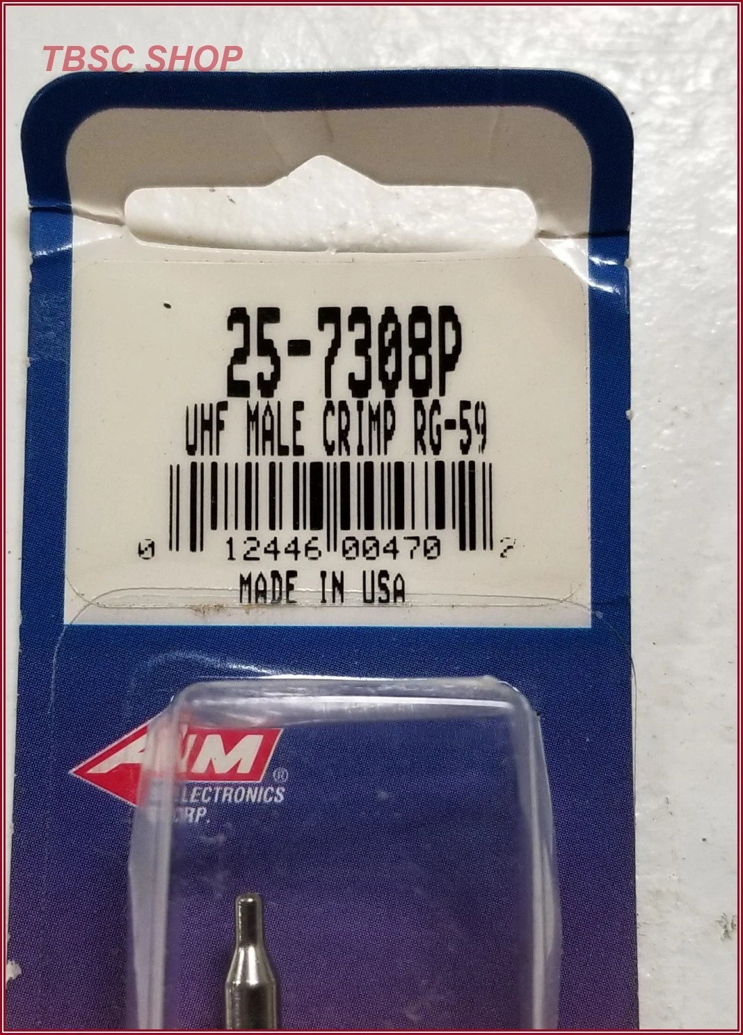 UHF Male Crimp Connector for Vintage AIM RG59 (Made in USA)
