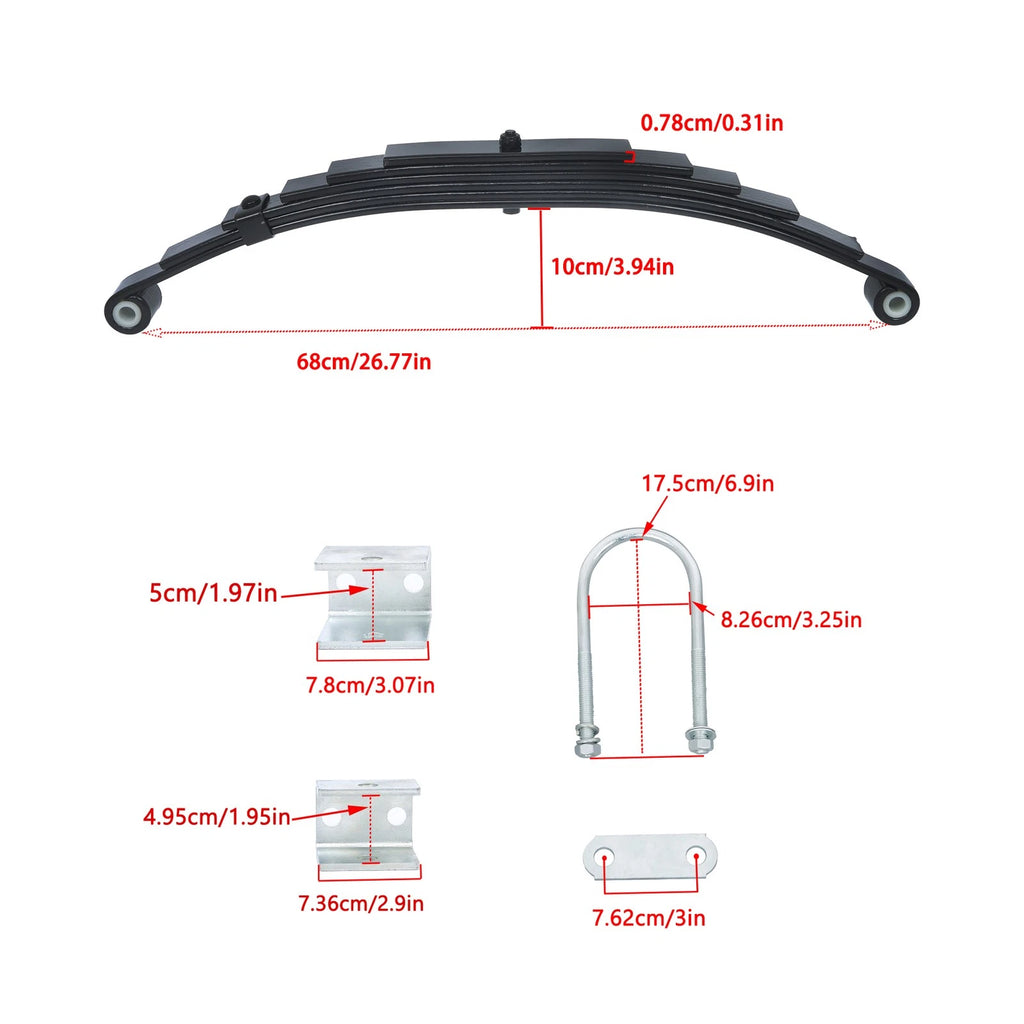 6 Leaf Double Eye Hanger Kit for 7000lbs Trailer Suspension (Tandem Axle)