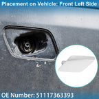 Front Left Washer Nozzle Cover Cap No. 51117363393 for BMW 428i (2014–2016) Silver Tone