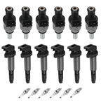 Set of 6 Fuel Injectors Ignition Coils Spark Plugs for BMW 525i (2003–2005)